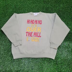 Vintage 1992 Over the Hill Getting Old Sweatshirt XL 25x26 Cropped Baggy USA